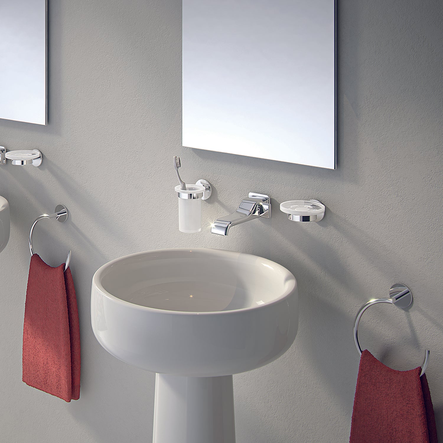 Portasalviette ad anello installazione a muro Gedy serie Gea - Cromato